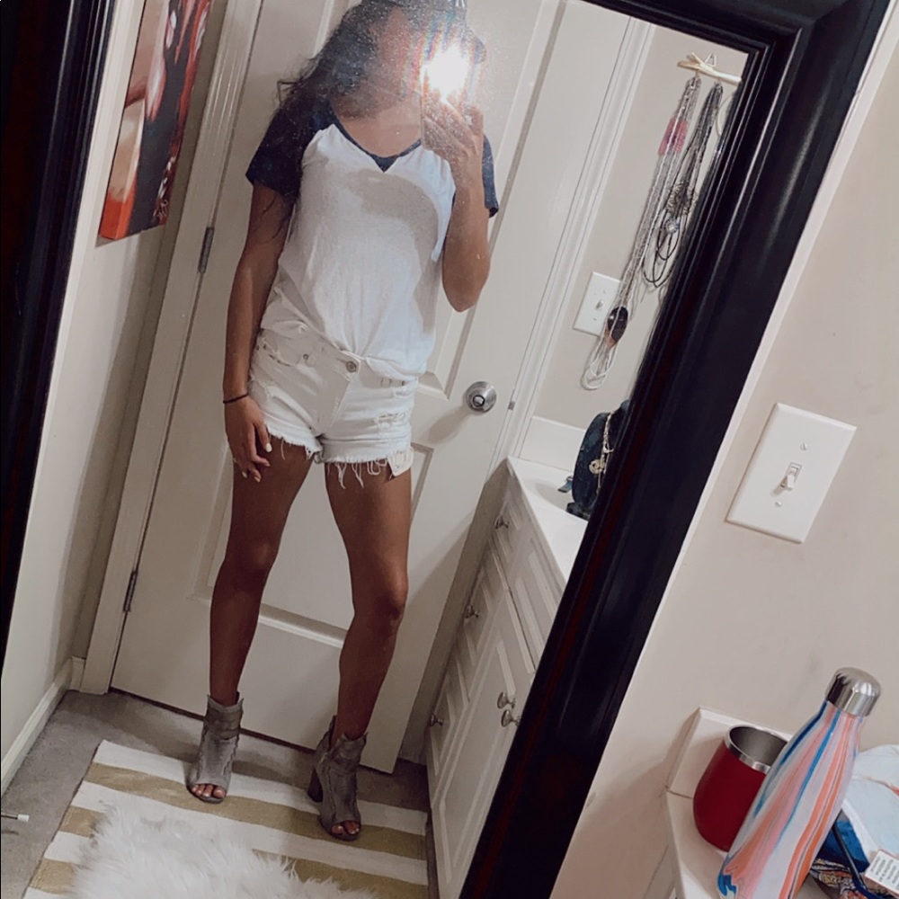 Navy and White Baseball Tee